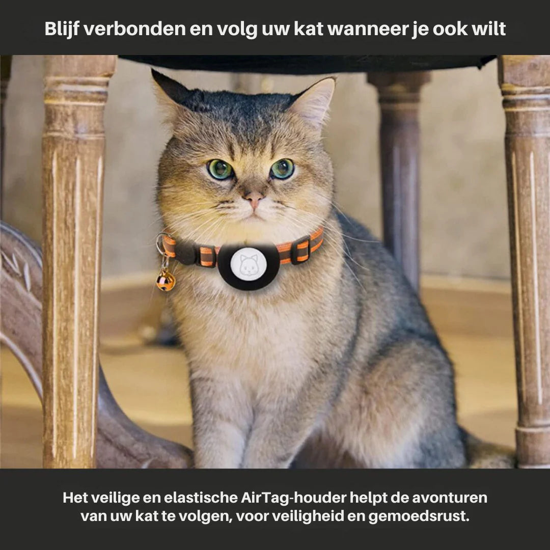 CatTrack™ | Premium Kattenhalsband voor AirTag Locatie Tracking