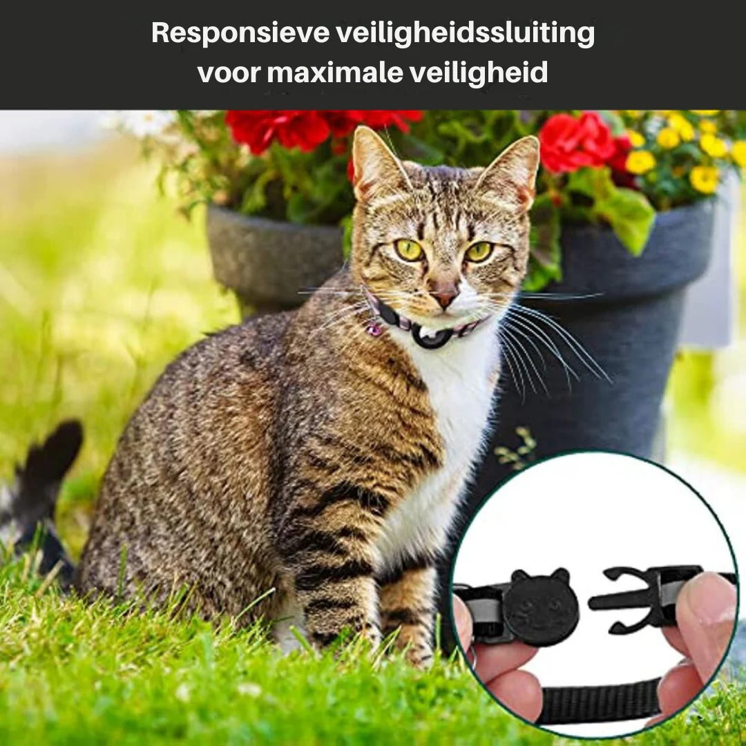 CatTrack™ | Premium Kattenhalsband voor AirTag Locatie Tracking