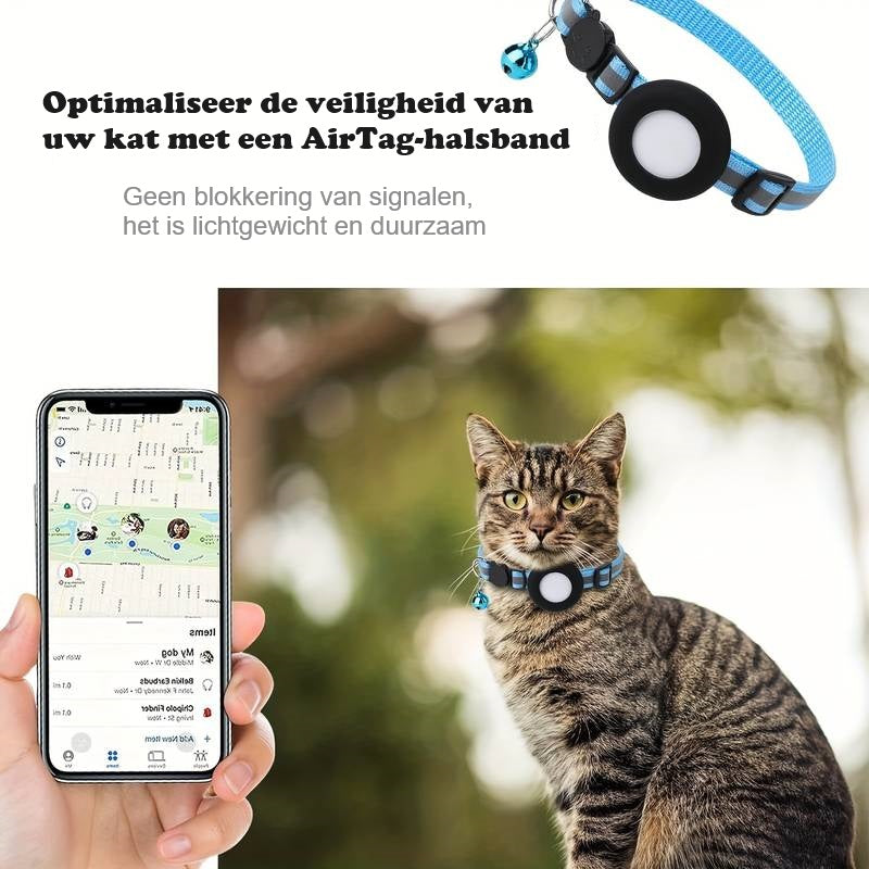 CatTrack™ | Premium Kattenhalsband voor AirTag Locatie Tracking