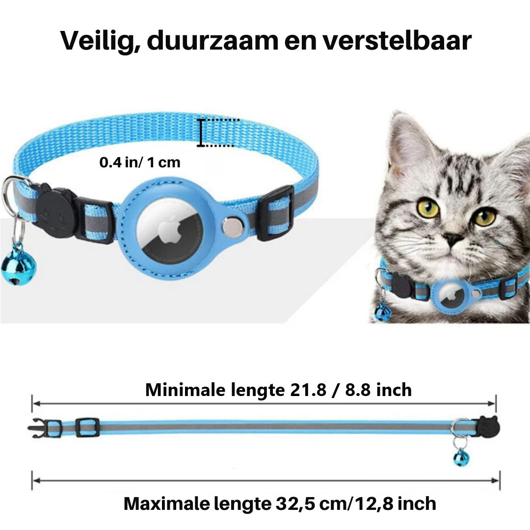 CatTrack™ | Premium Kattenhalsband voor AirTag Locatie Tracking
