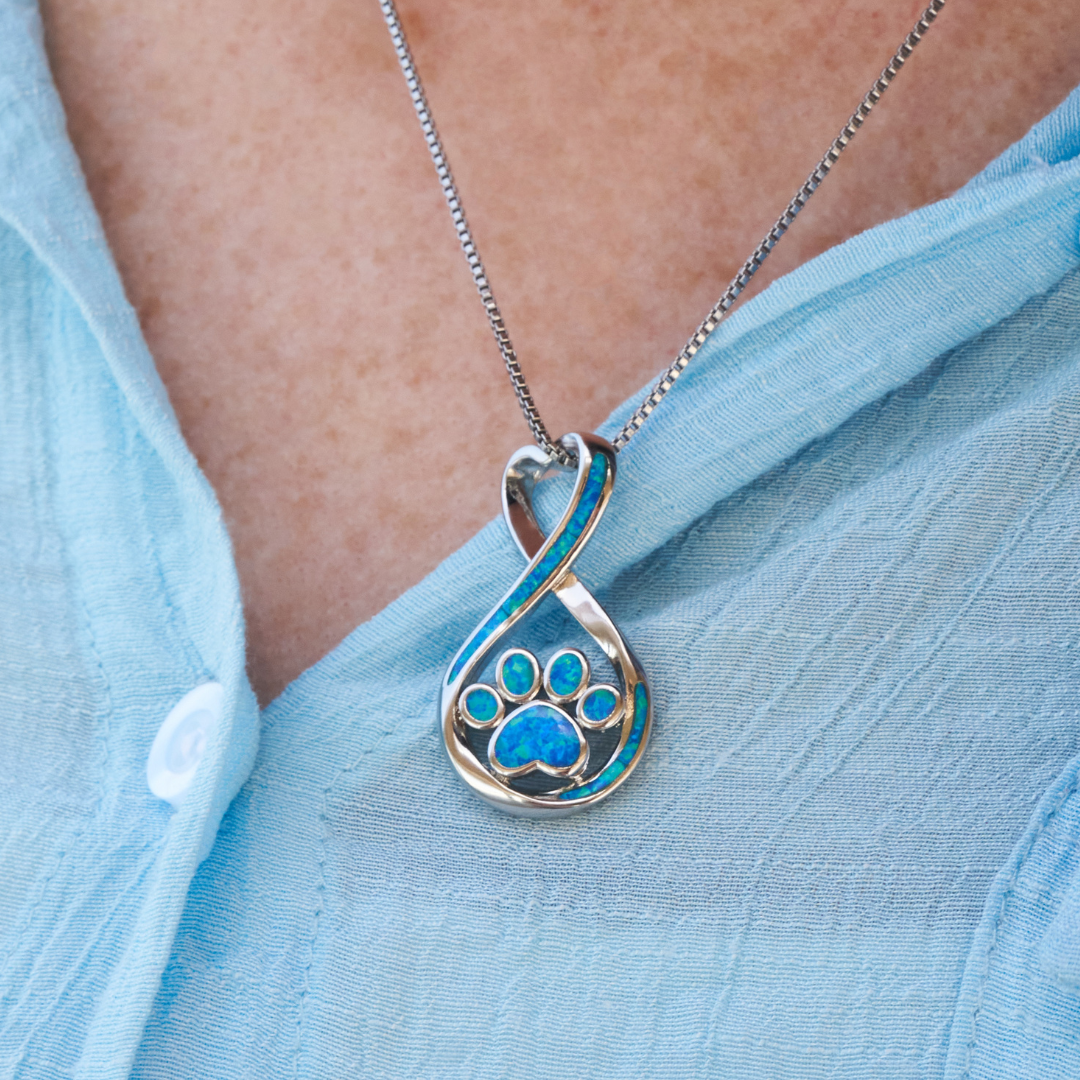RoyalPaw™ | Opaal Infinity Love Paw ketting