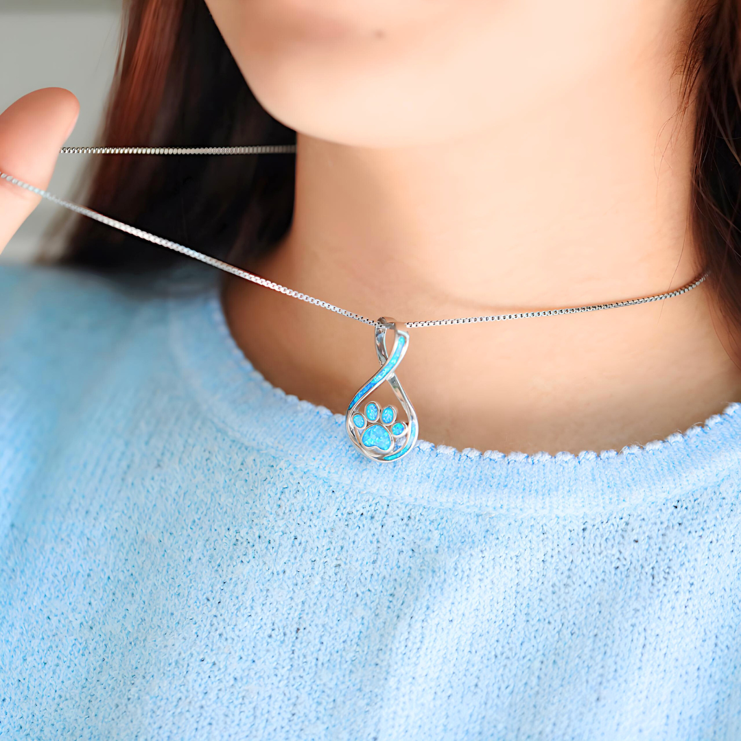 RoyalPaw™ | Opaal Infinity Love Paw ketting