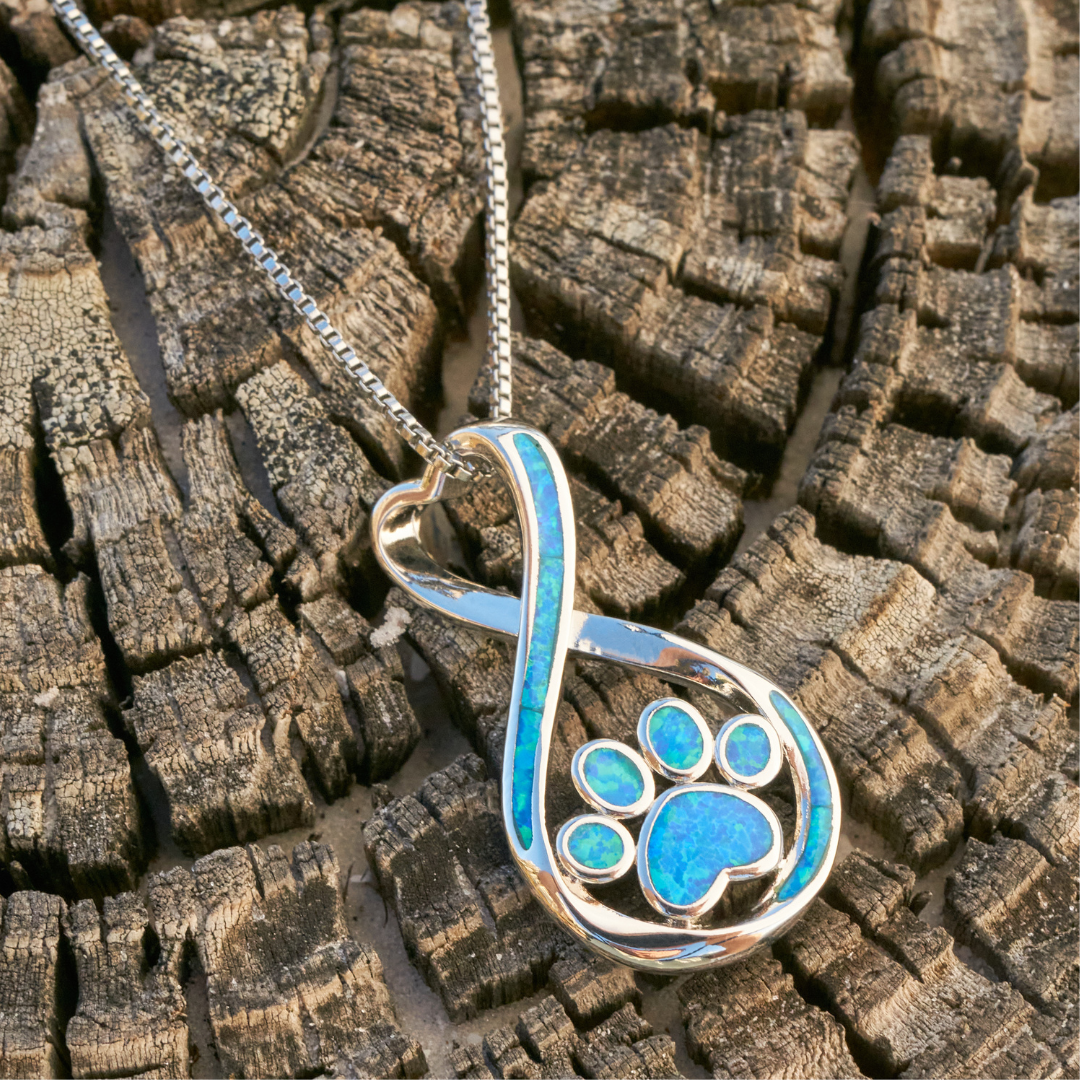 RoyalPaw™ | Opaal Infinity Love Paw ketting