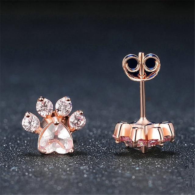 GracePaw™ | Rozekwarts Pootjes Oorbellen