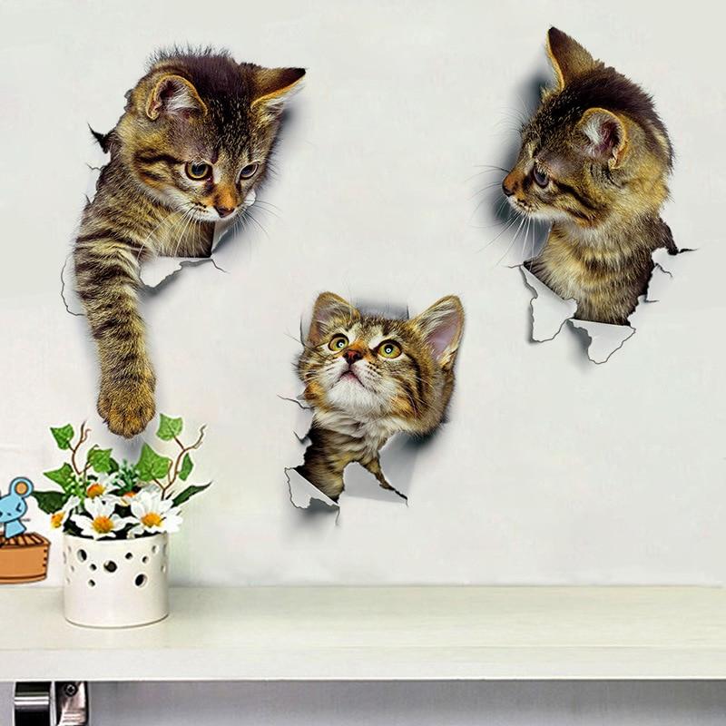 Mewlin™ | Schattige 3D Katten Muurstickers