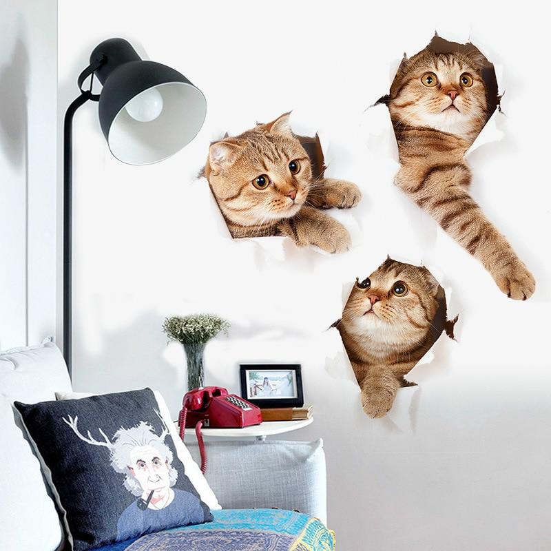 Mewlin™ | Schattige 3D Katten Muurstickers