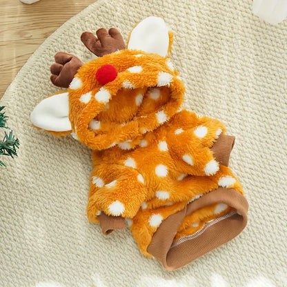 SantaFur™ | Warme rendier kerstoutfit voor honden en katten