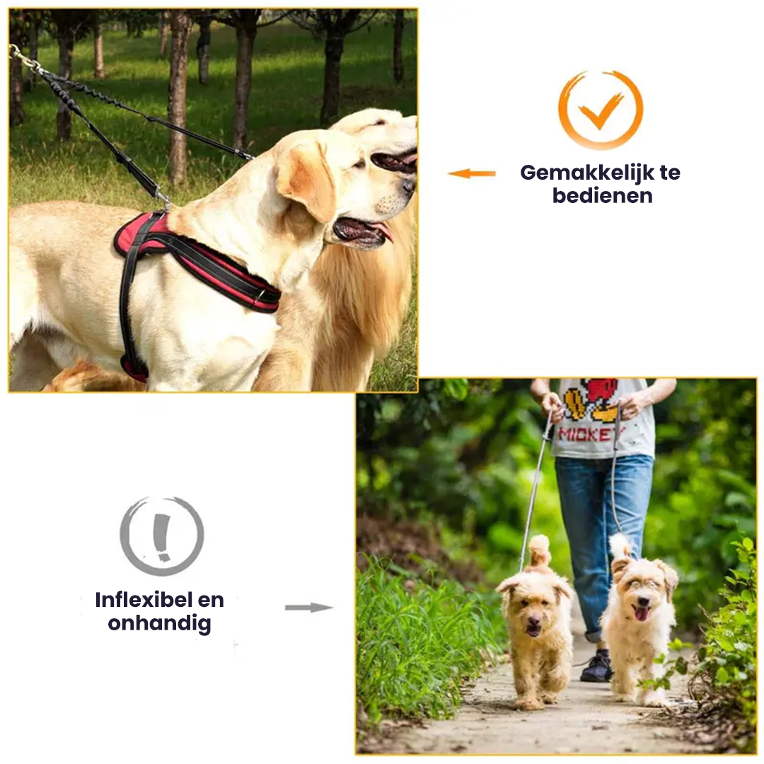 TwinPaws™ | Hondenriem Splitter Voor 2 Honden