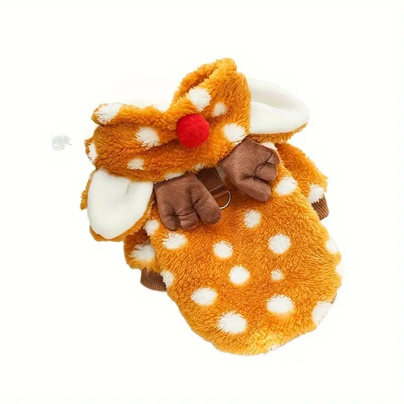 SantaFur™ | Warme rendier kerstoutfit voor honden en katten