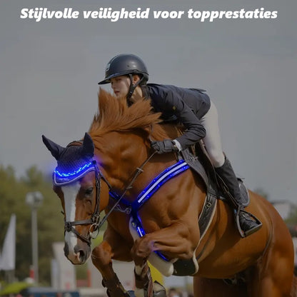 LumaRide™ | Veilige LED-verlichte hoofdriem voor paarden