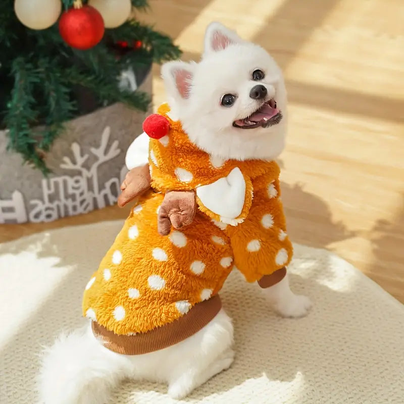 SantaFur™ | Warme rendier kerstoutfit voor honden en katten