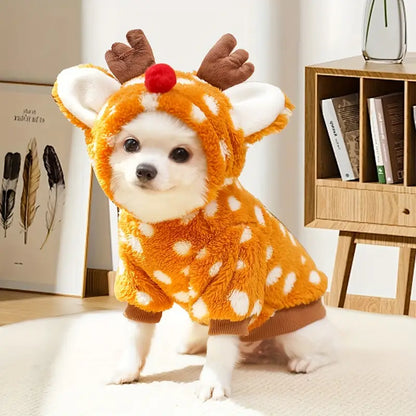 SantaFur™ | Warme rendier kerstoutfit voor honden en katten