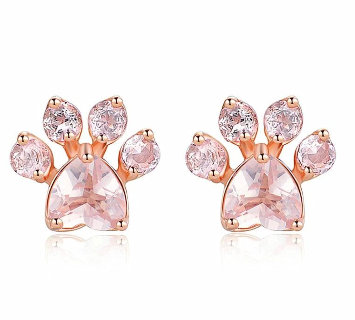 GracePaw™ | Rozekwarts Pootjes Oorbellen