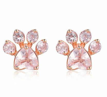 GracePaw™ | Rozekwarts Pootjes Oorbellen