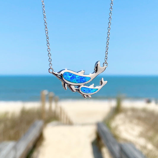 SeaSiren™ | Opal Dolfijn Duo Ketting