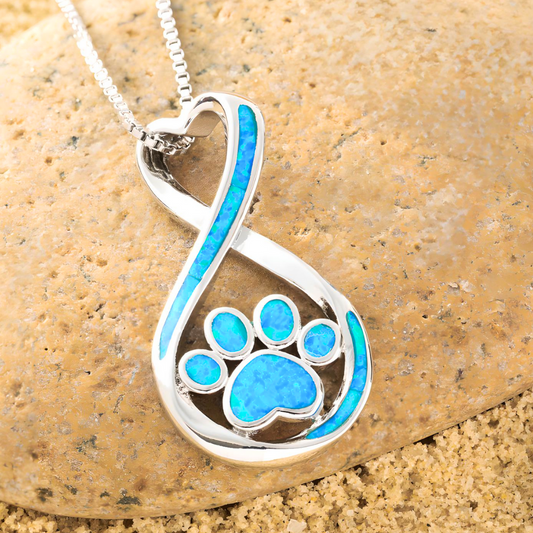 RoyalPaw™ | Opaal Infinity Love Paw ketting